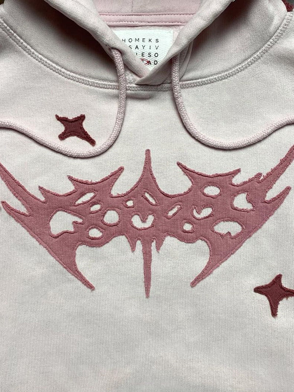 Contrast Color Lettering Oversized Long Sleeve Hoodie