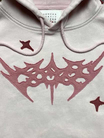 Contrast Color Lettering Oversized Long Sleeve Hoodie