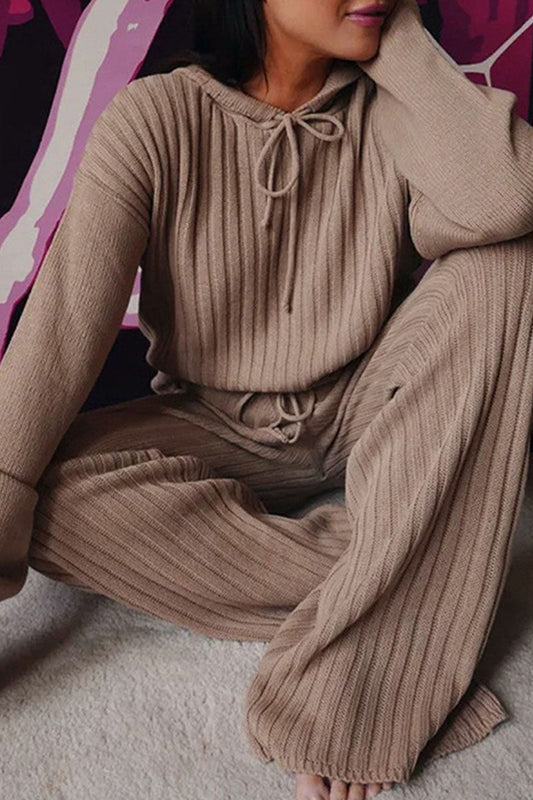 Conjunto de dos piezas con capucha y manga larga (8 colores)