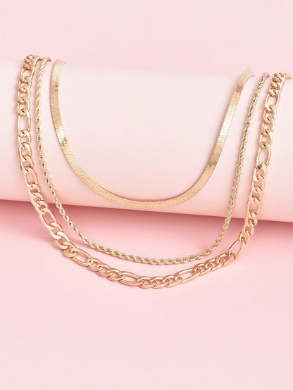 3pcs Metal Chain Necklace for Women