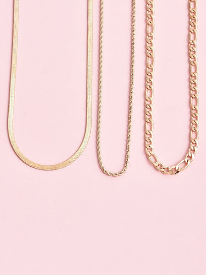 3pcs Metal Chain Necklace for Women