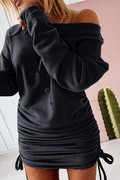 Vestidos de falda tubo con cuello redondo y frenillo de patchwork liso de calle (6 colores)