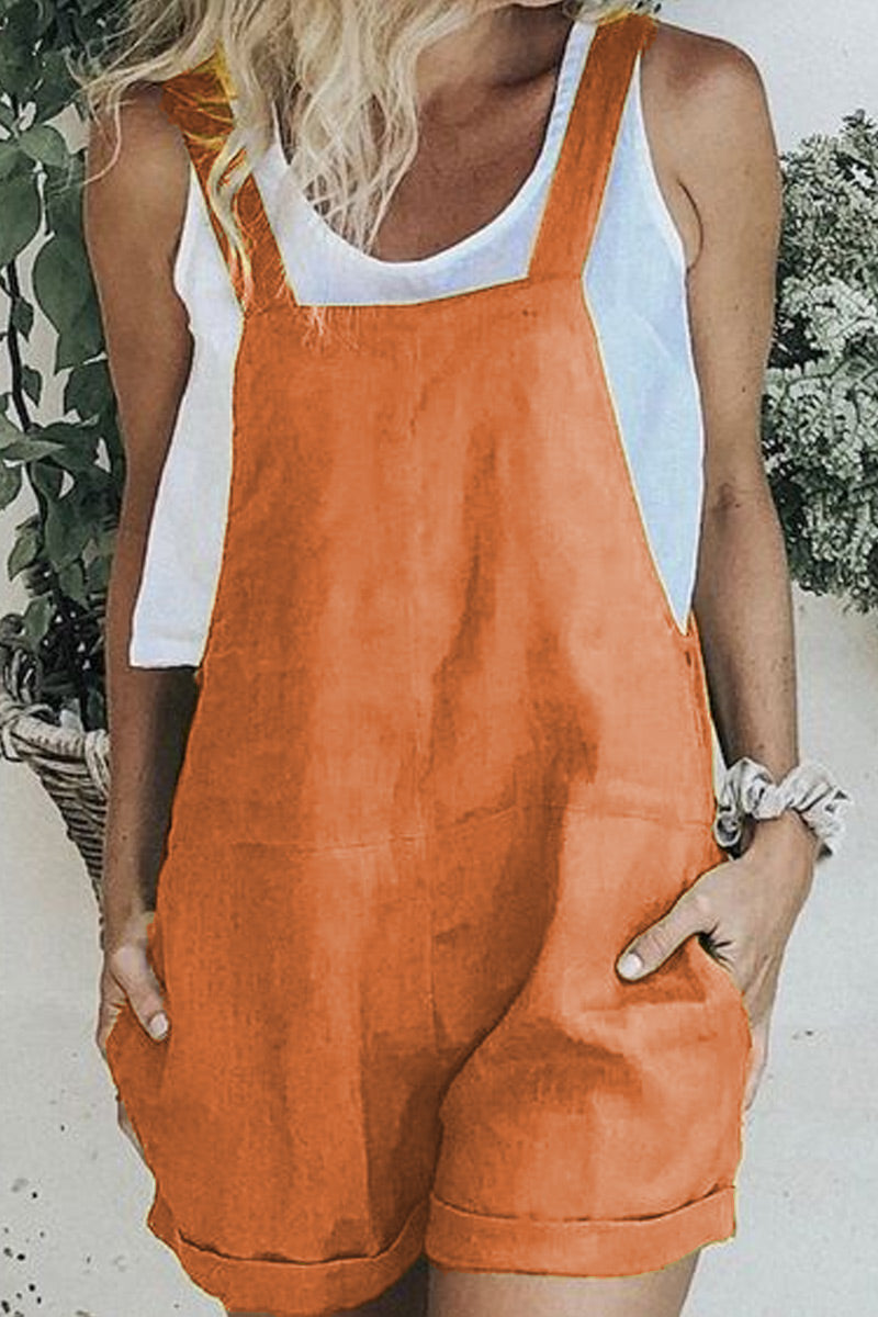 Monos rectos con tirantes finos lisos de moda urbana