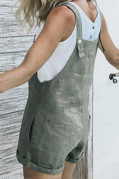 Monos rectos con tirantes finos lisos de moda urbana