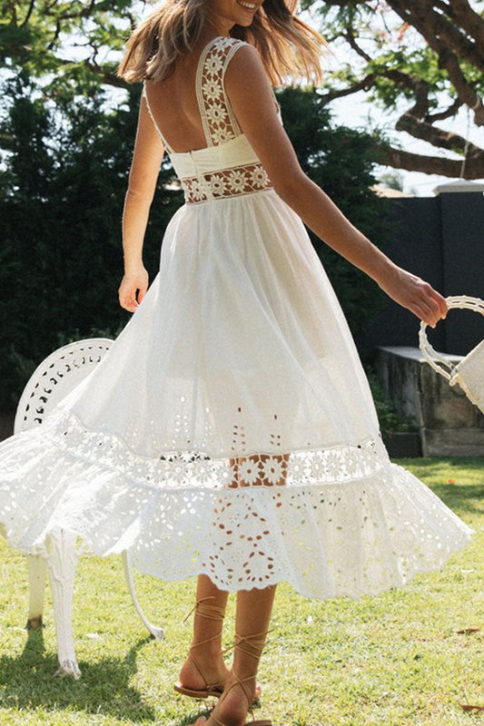 Vestidos de moda con falda con tirantes finos, abertura en la cintura y un solo color