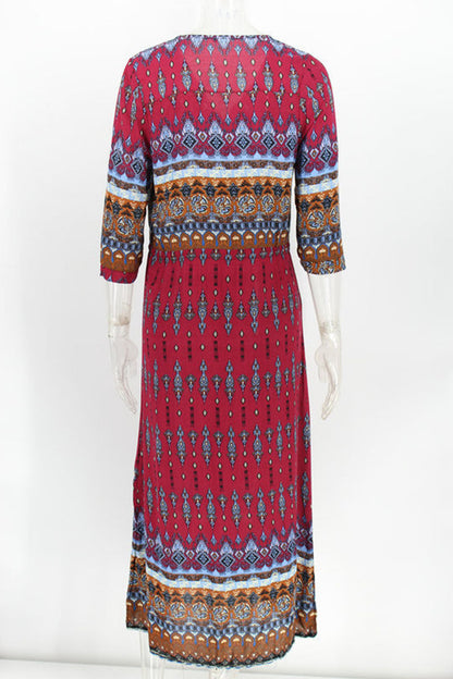 Vestidos estampados de moda urbana con cuello en V y patchwork (4 colores)