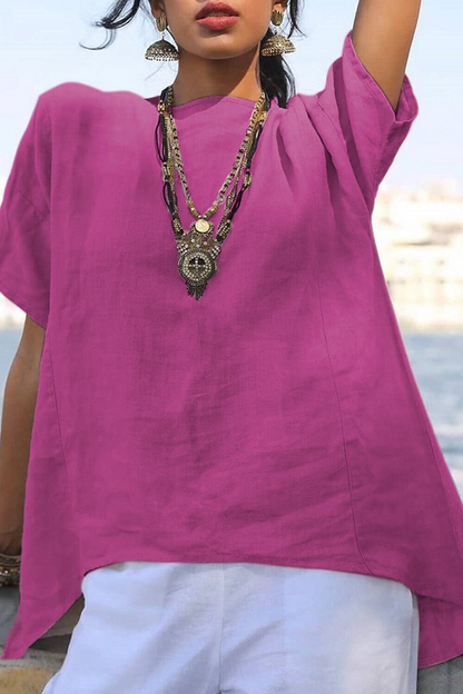 Casual Solid Patchwork Basic O Neck Tops(5 Colors)
