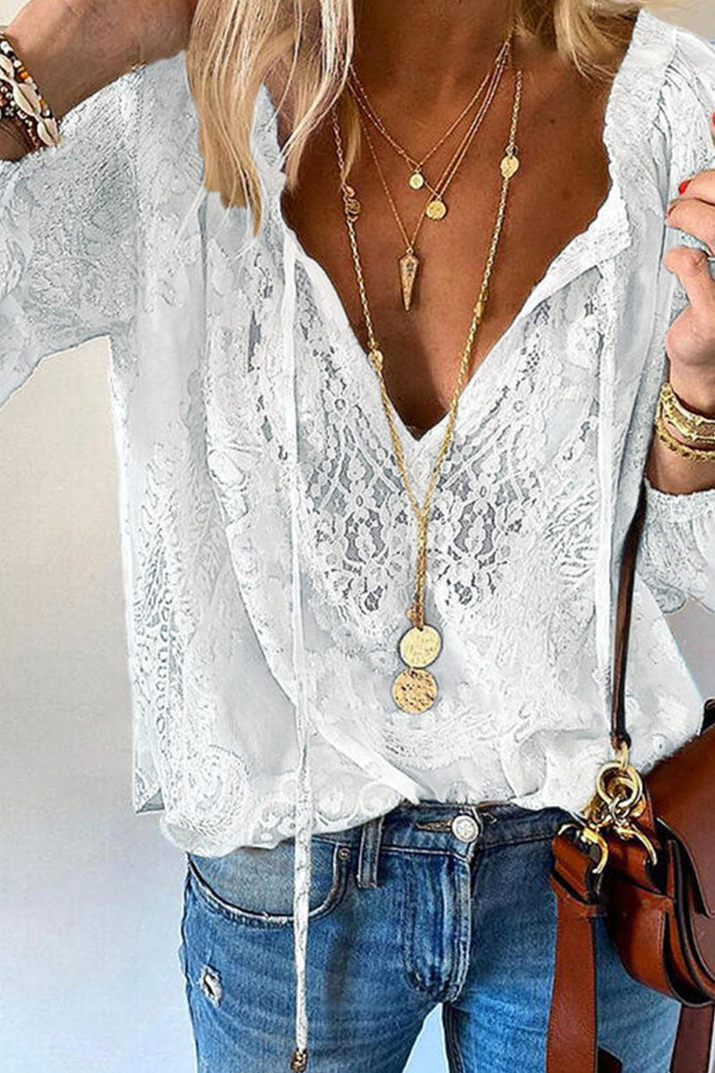 Blusas elegantes de moda con cuello en V y parches lisos (4 colores)