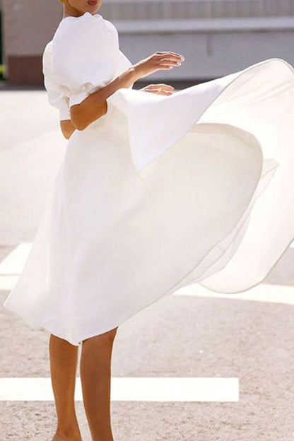 Vestidos de princesa con cuello redondo, espalda descubierta y lisos de moda urbana