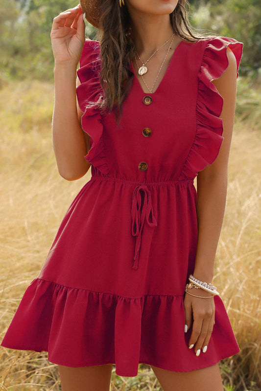 Fashion Bohemian Solid Patchwork V Neck A Line Dresses