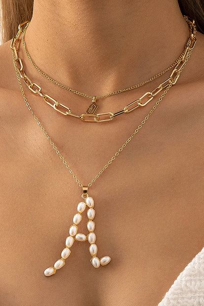 Fashion Simplicity Letter Solid Split Joint Necklaces