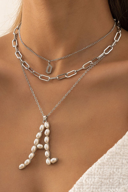 Fashion Simplicity Letter Solid Split Joint Necklaces