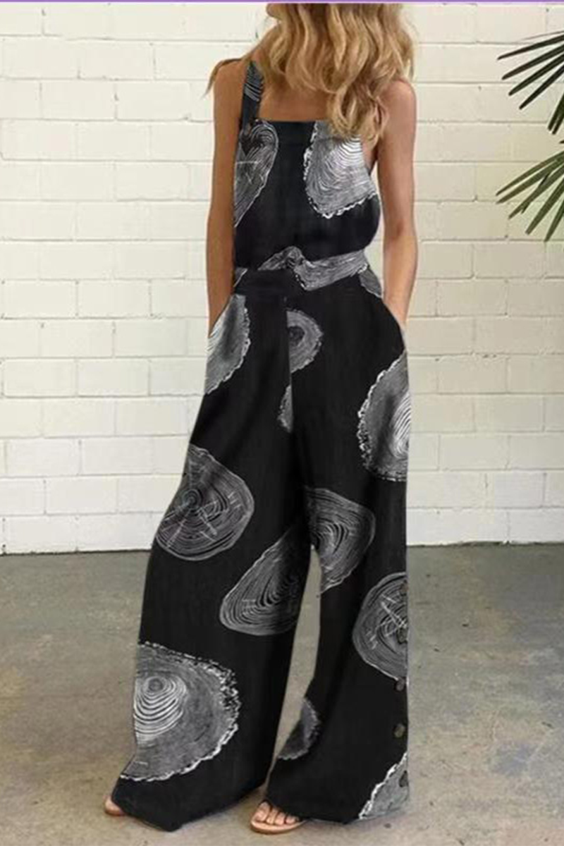 Monos rectos elegantes con cuello cuadrado y estampado de lunares