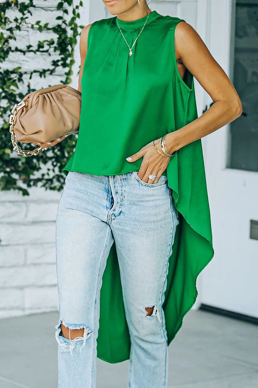 Tops de cuello redondo con parches sólidos de moda urbana