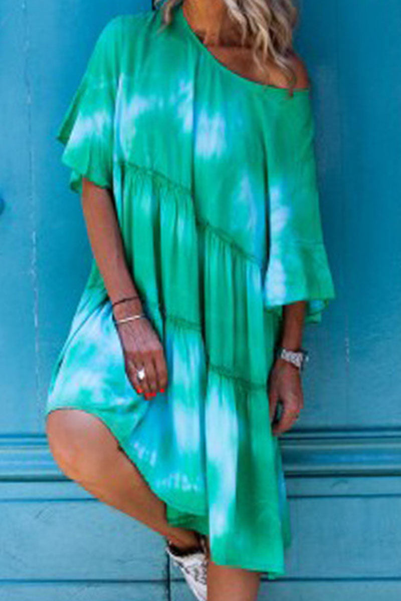 Vestidos de princesa con cuello redondo, estampados casuales y de moda