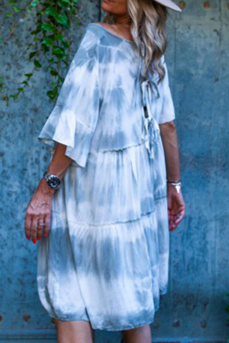 Vestidos de princesa con cuello redondo, estampados casuales y de moda