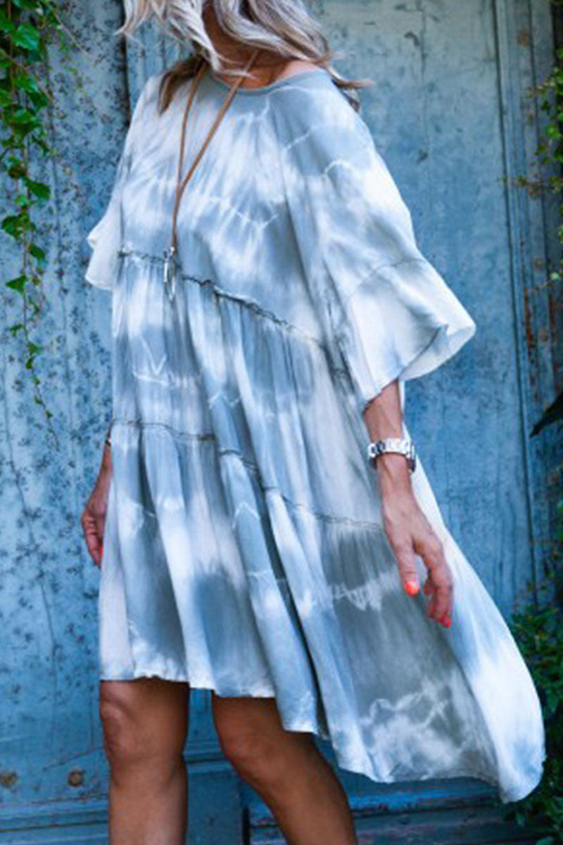 Vestidos de princesa con cuello redondo, estampados casuales y de moda