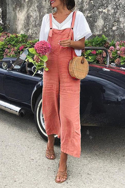 Fashion Casual Solid Split Joint Spaghetti Strap Loose Jumpsuits£¨5 colors£©