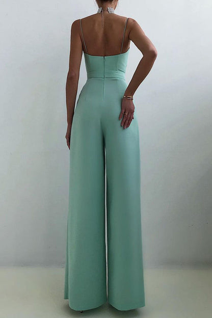 Monos holgados informales de moda con cuello en V y parches lisos (6 colores)