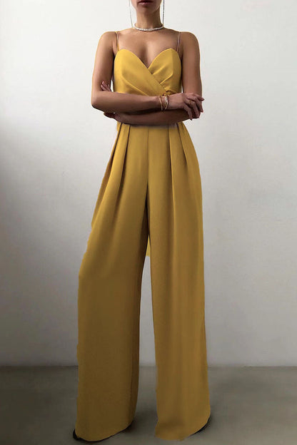 Monos holgados informales de moda con cuello en V y parches lisos (6 colores)