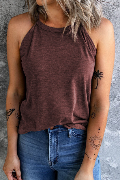 Camisetas básicas informales de cuello redondo y lisas