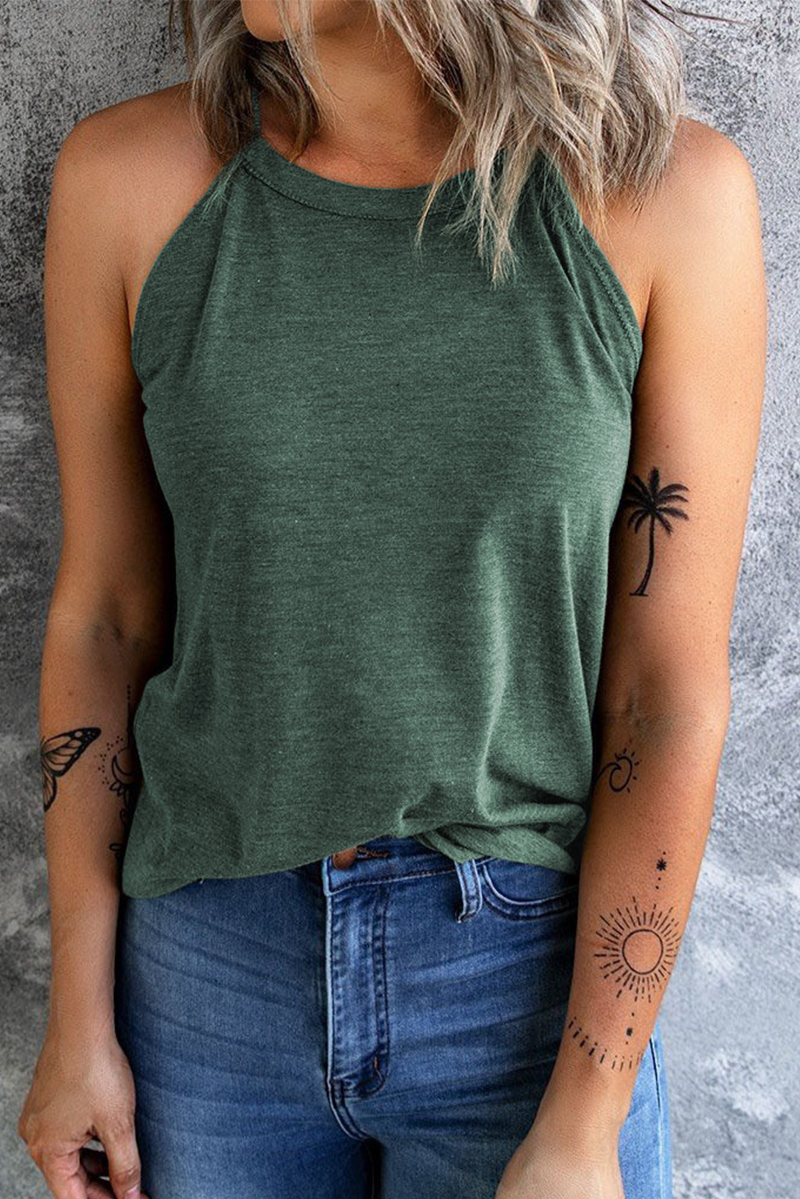 Camisetas básicas informales de cuello redondo y lisas