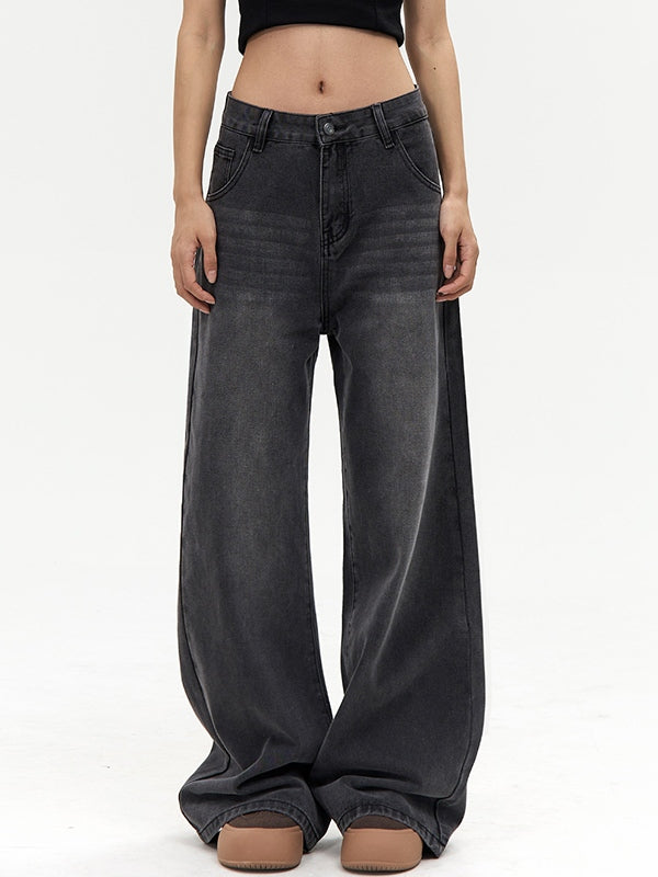 Retro Washed Distressed Boyfriend Jeans
