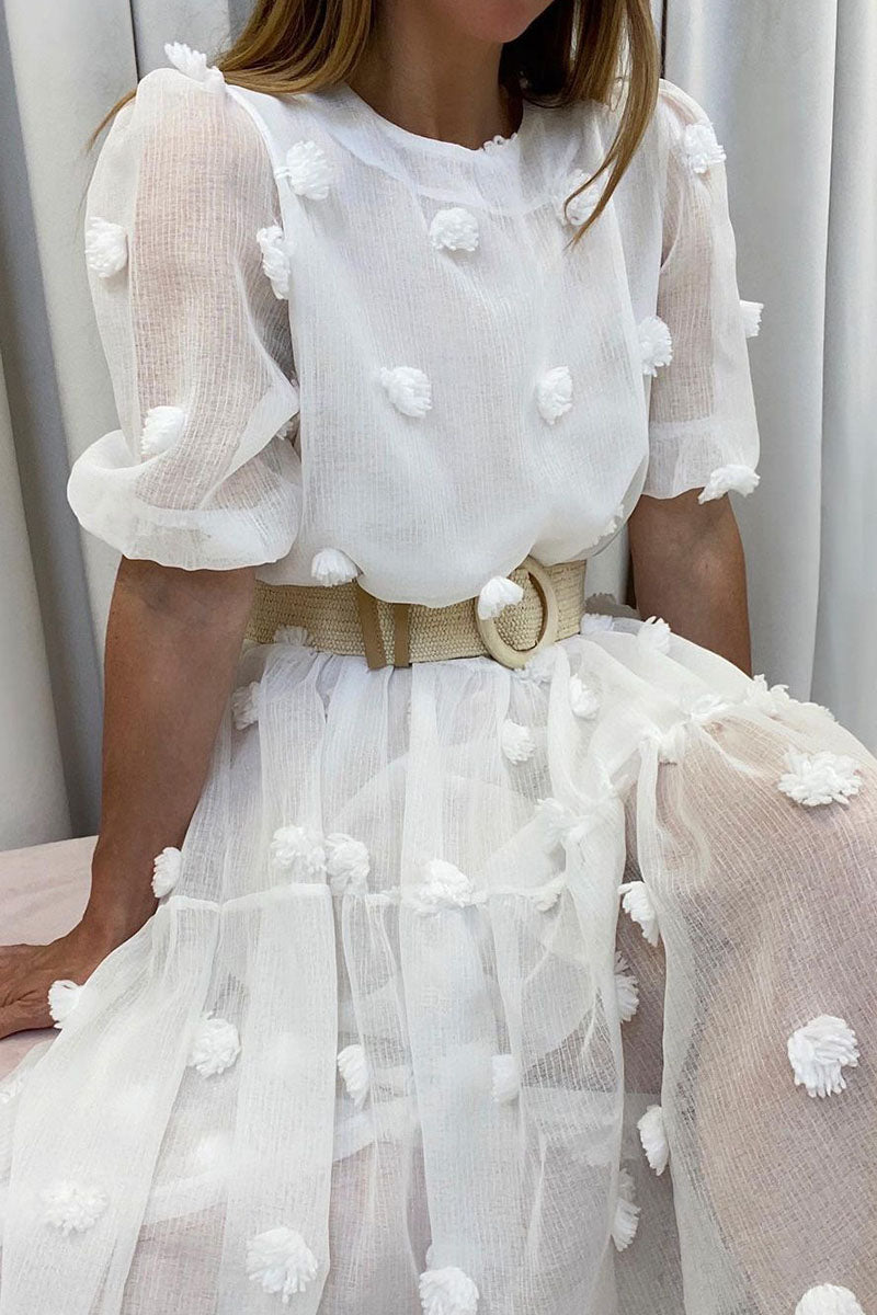 Elegant Solid Patchwork O Neck Princess Dresses(4 Colors)