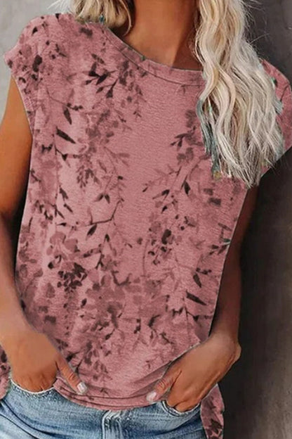 Camisetas de cuello redondo con patchwork y estampado urbano de moda