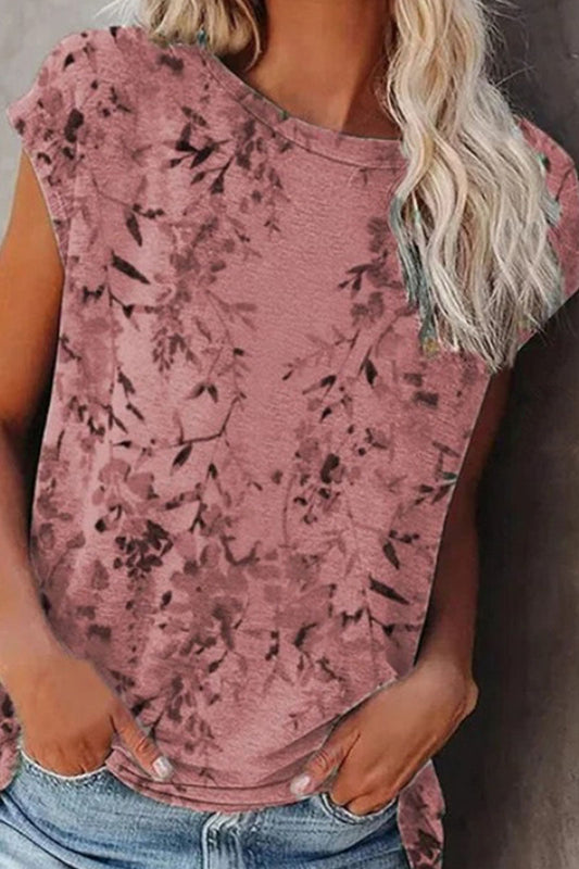 Camisetas de cuello redondo con patchwork y estampado urbano de moda