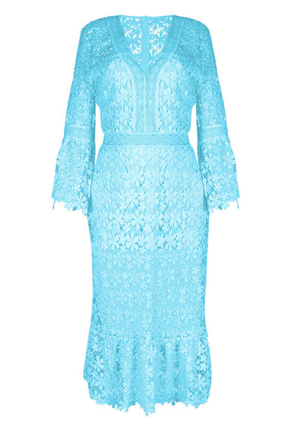 Vestidos de princesa con cuello en V y patchwork liso de moda urbana (4 colores)