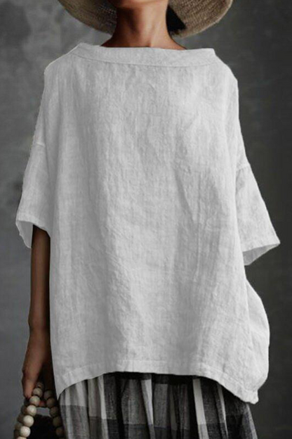 Camisetas básicas informales de cuello redondo y lisas