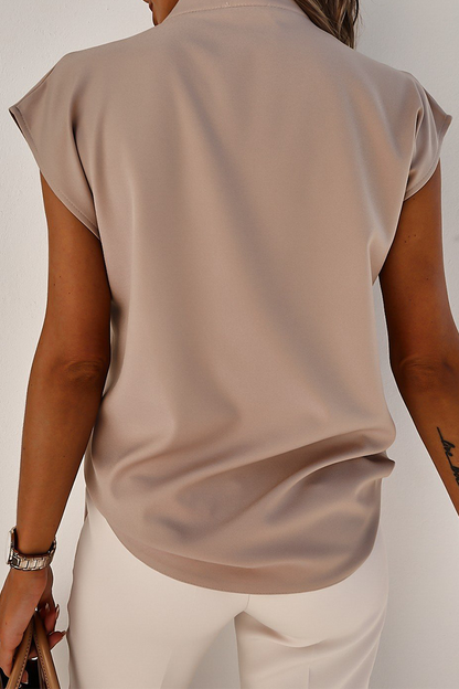 Camisetas casuales lisas con cuello en V y abertura en la parte superior (3 colores)