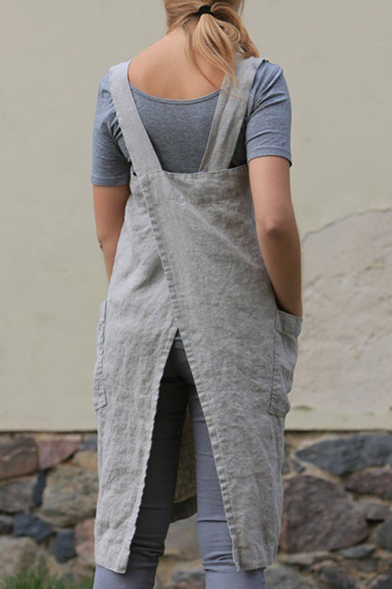 Casual Solid Pocket Square Collar Irregular Dresses(6 Colors)