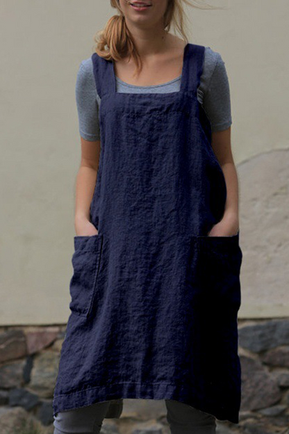 Casual Solid Pocket Square Collar Irregular Dresses(6 Colors)