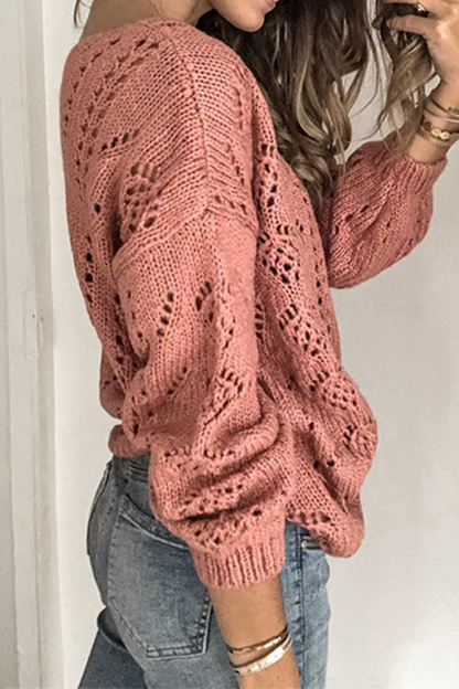 Tops casuales de cuello en V con hebilla ahuecada y sólidos