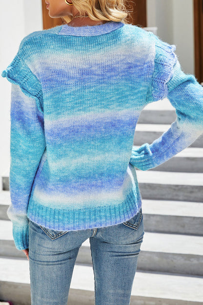Tops de cuello en V con abertura y estampado urbano de moda