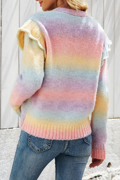 Tops de cuello en V con abertura y estampado urbano de moda