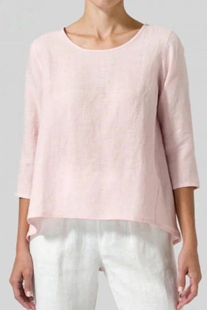 Camisetas básicas informales lisas de cuello redondo (6 colores)