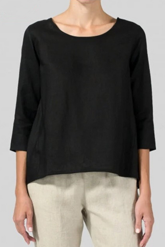 Camisetas básicas informales lisas de cuello redondo (6 colores)