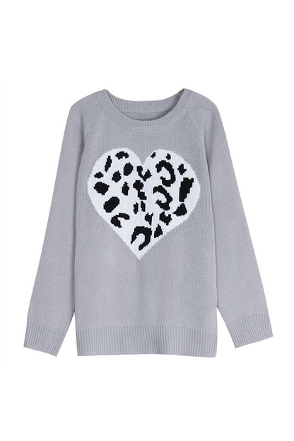 Casual Print Patchwork O Neck Tops Sweater(4 Colors)