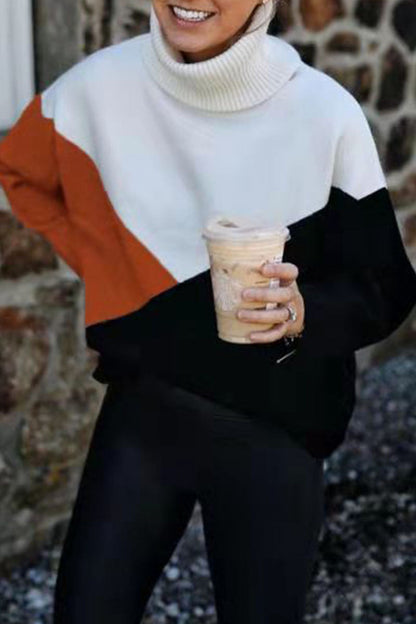 Tops casuales de moda con cuello alto y abertura en la parte superior lisa