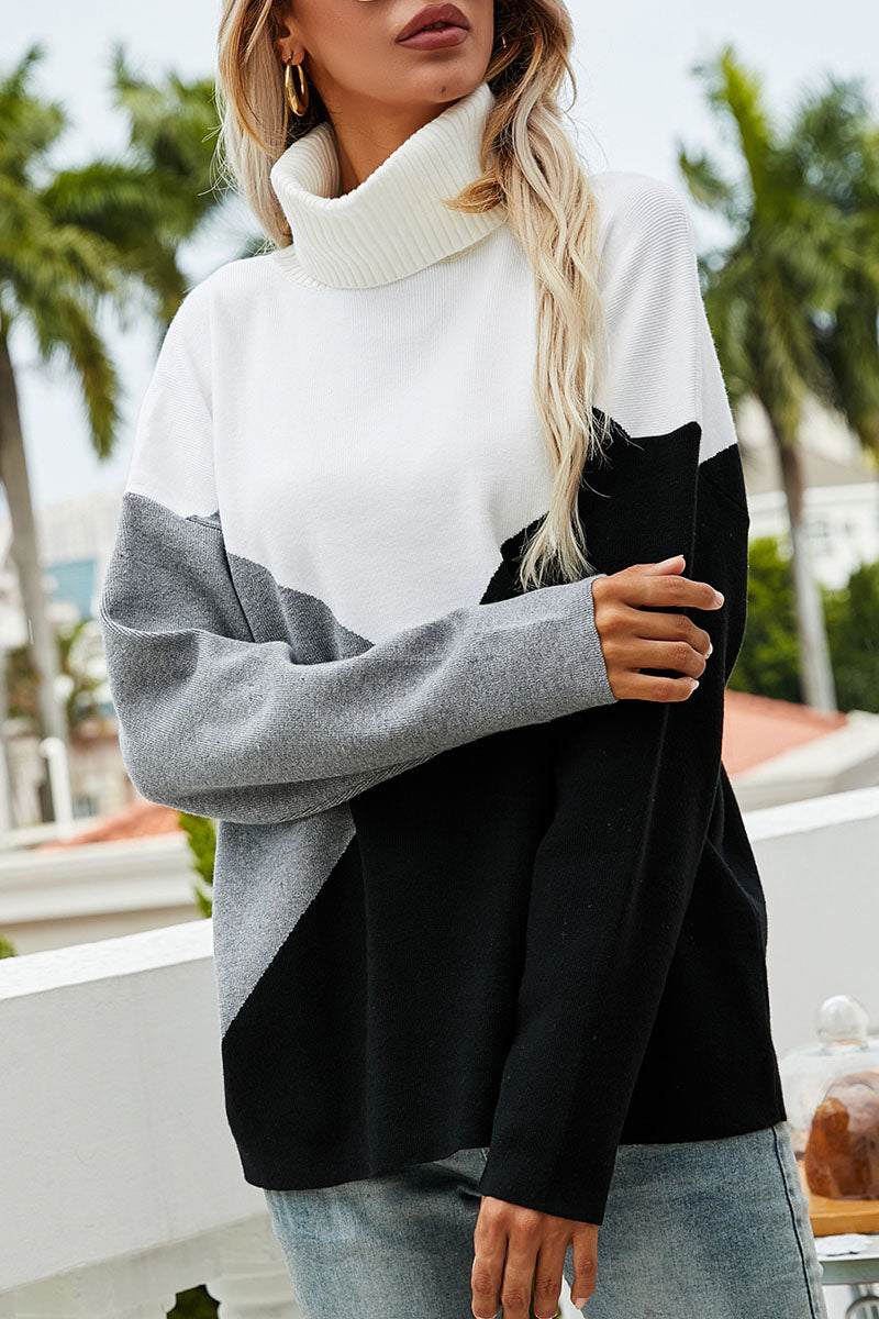 Tops casuales de moda con cuello alto y abertura en la parte superior lisa