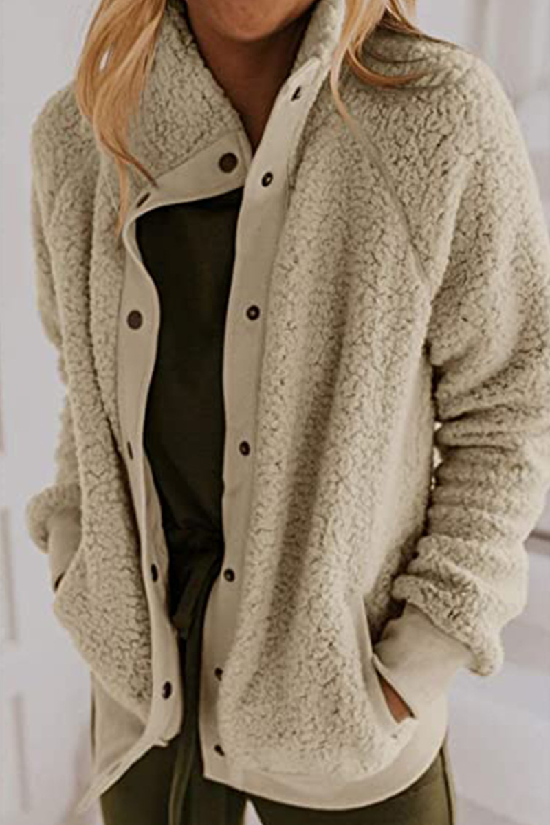 Prendas de abrigo con cuello mandarín, hebilla de unión dividida sólida