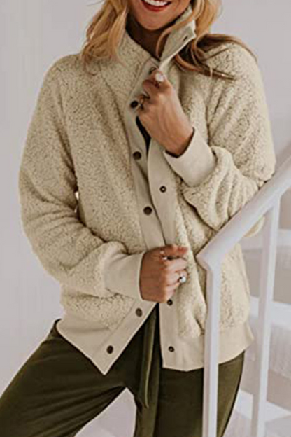 Prendas de abrigo con cuello mandarín, hebilla de unión dividida sólida