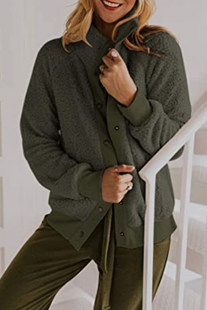 Prendas de abrigo con cuello mandarín, hebilla de unión dividida sólida