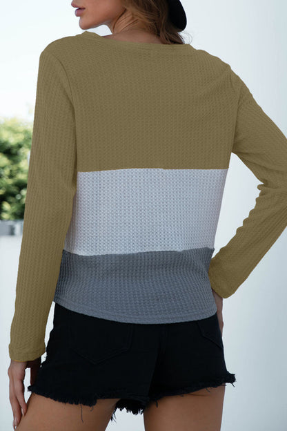 Camisetas casuales de moda con cuello en V, lisas y divididas