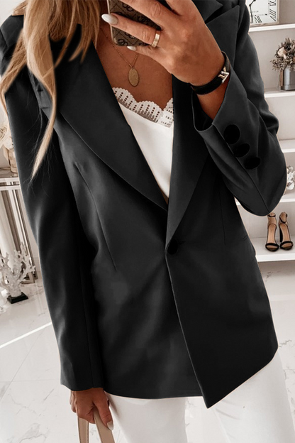 Elegante prenda exterior con botones lisos y cuello vuelto (10 colores)