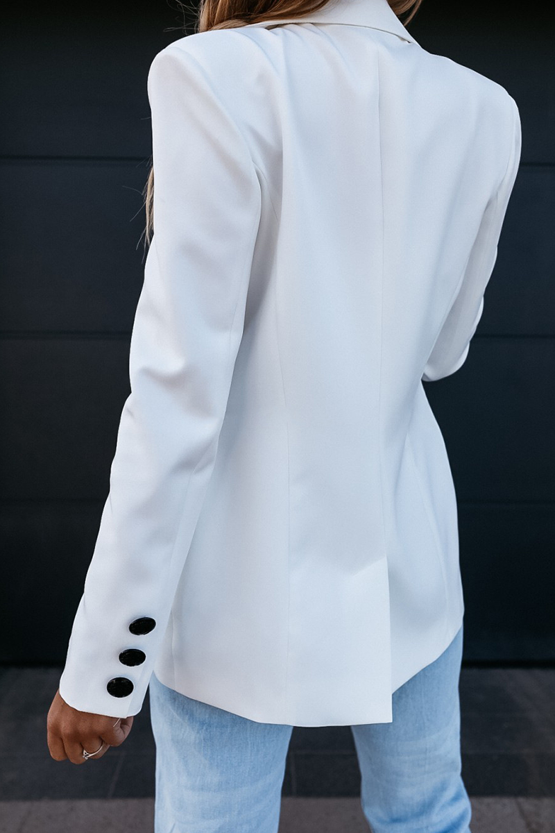 Elegante prenda exterior con botones lisos y cuello vuelto (10 colores)