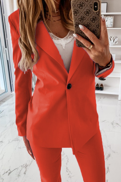 Elegante prenda exterior con botones lisos y cuello vuelto (10 colores)